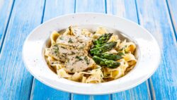 Receta de paccheri con acelgas y merluza