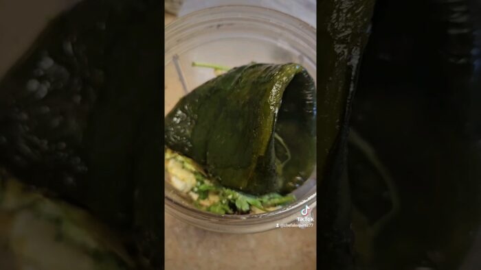 salsa de chile poblano en la freidora de aire