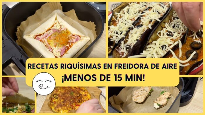 😋 5 Recetas Rápidas y DELICIOSAS en Freidora de Aire | ¡Cuando no apetece cocinar!