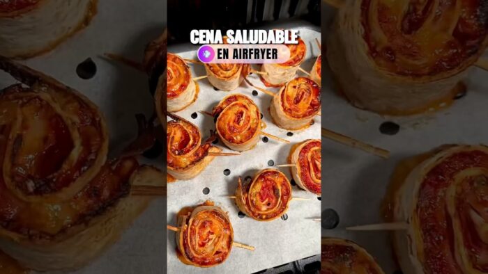 CENA EN 10 minutos EN AIRFRYER – Rollitos de pizza #receta #airfryer #recetas