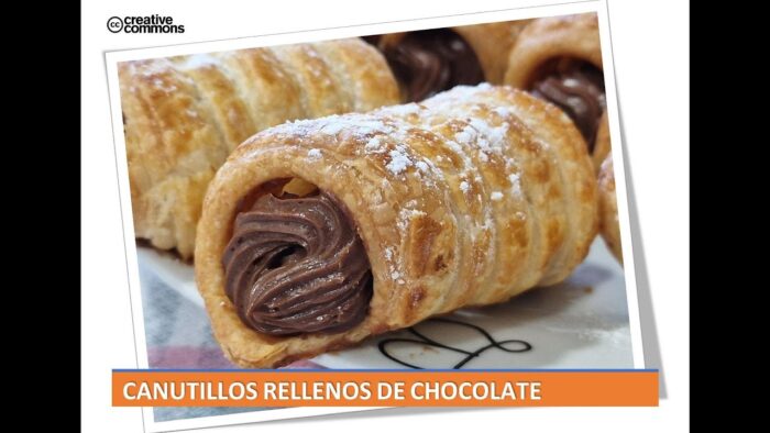 Canutillos rellenos de chocolate