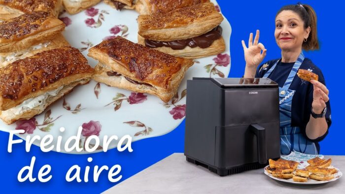 ✅HOJALDRES 🥐 fáciles (Miguelitos) para rellenar dulce o salado en tu #freidoradeaire #Cosori