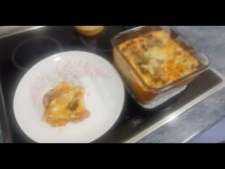 Lasaña gratinada en freidora de aire fácil