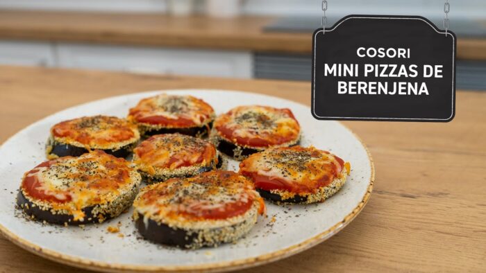 Mini Pizzas de berenjena en freidora sin aceite Cosori. ¡DELICIOSAS!