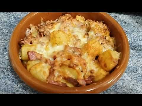 Patatas gratinadas con bacon en freidora de aire rápidas y fáciles