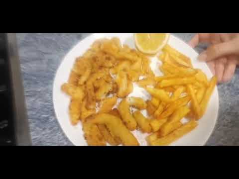 Rabas con patatas en freidora de aire