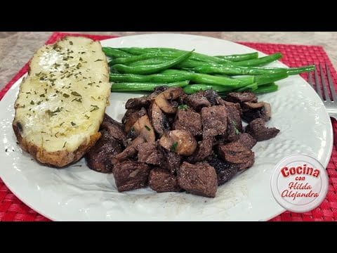 Receta de CARNE CON CHAMPIÑONES EN FREIDORA DE AIRE, rica y fácil de hacer!