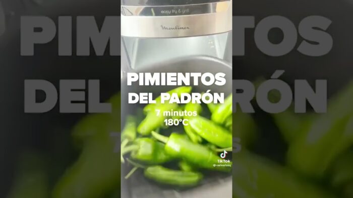 Receta de pimientos de padrón en airfryer 👩🏻‍🍳 🫑 Recetas airfryer ➤ Freidora PRO 👌🏻