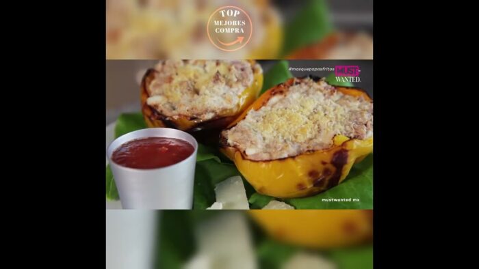 Receta freidora de aire PIMIENTO RELLENOS DE ATUN Receta Freidora sin Aceite  #short