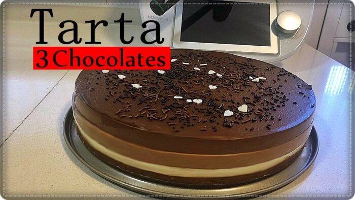 TARTA 3 CHOCOLATES THERMOMIX FÁCIL Y RÁPIDA (sin horno) / Cooking Alba