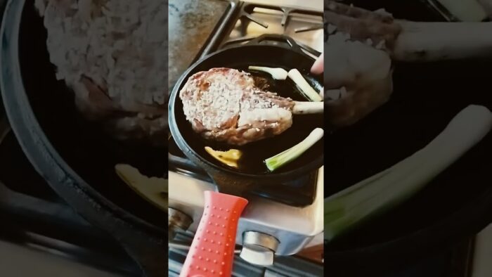 cowboy primero en freidora de aire a 115 por 10 minutos… luego sellar y ya