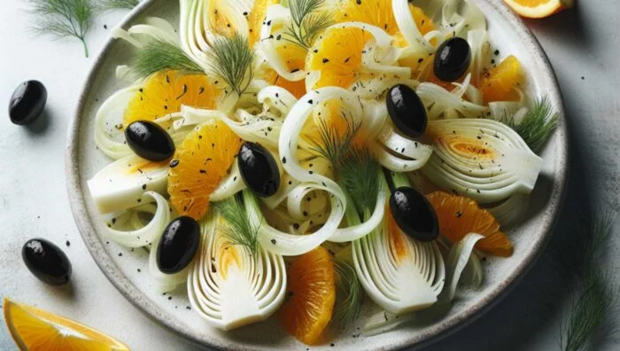 Ensalada de hinojo con naranjas y aceitunas: una combinación refrescante y mediterránea