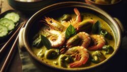 Langostinos al curry verde tailandés