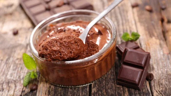 Receta de pudding de chocolate con lichi