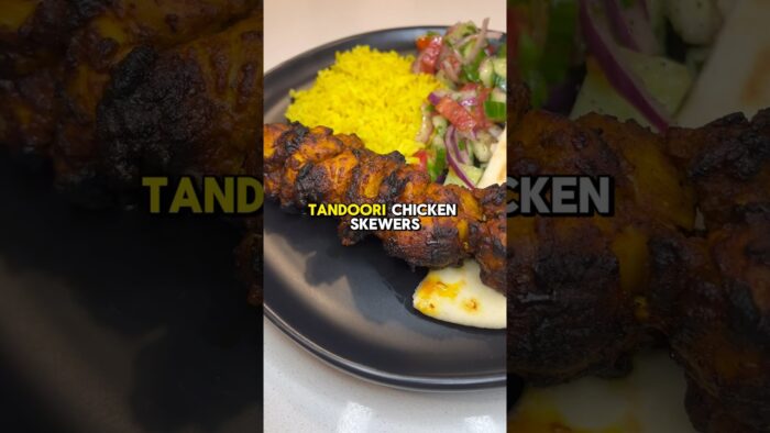 Air Fryer Tandoori Chicken Skewers 🍗 recipe ⬇️ #tandoori #airfryer #airfryerrecipes #quickrecipe
