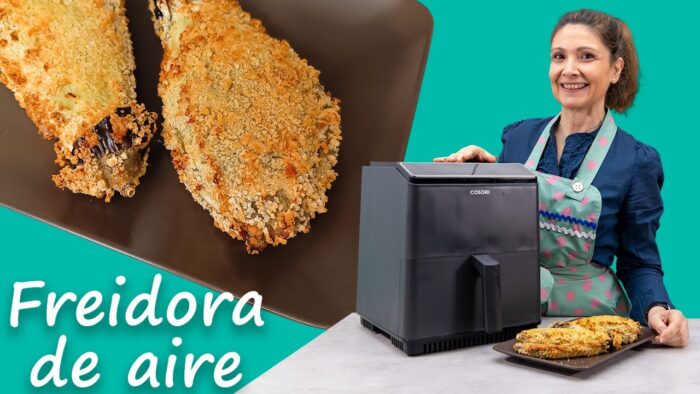 ✅BERENJENA 🍆 Rellena de Jamón Serrano🍖 y Queso🧀 o «Falso» CACHOPO en #freidoradeaire #cosori