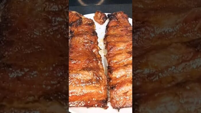 Costilla con sabor a barbacoa en freidora de aire, Fácil y rico 😋 #airfryer