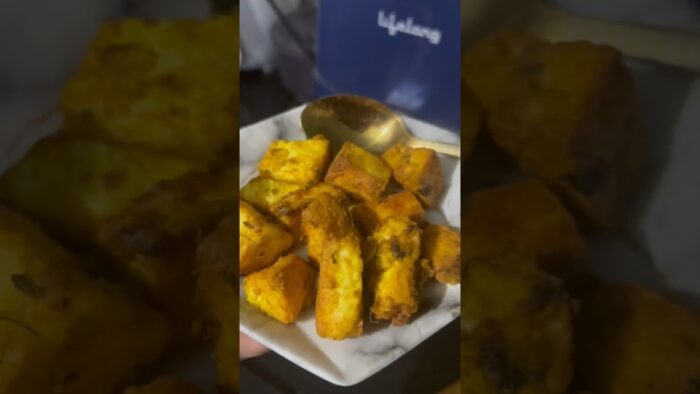 Healthy panir tikka cubes in air fryer #food #recipe #foodie #cooking #foodlover