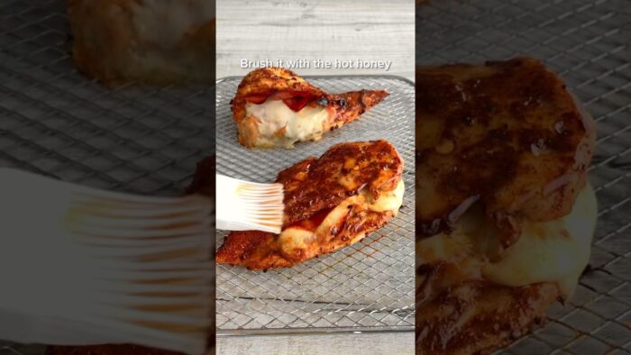 Hot honey stuffed chicken 😍 #airfryer #recipe #lunch #dinner