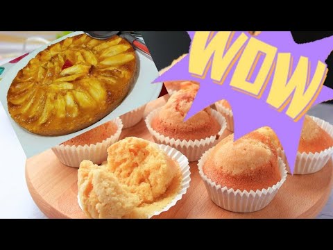 MAGDALENAS Y BIZCOCHO DE MANZANA 🍏 EN FREIDORA DE AIRE Y MAMBO