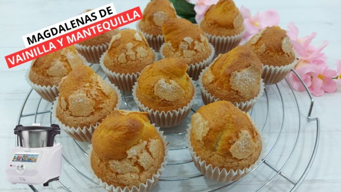 Magdalenas de mantequilla y vainilla en Monsieur Cuisine y Thermomix