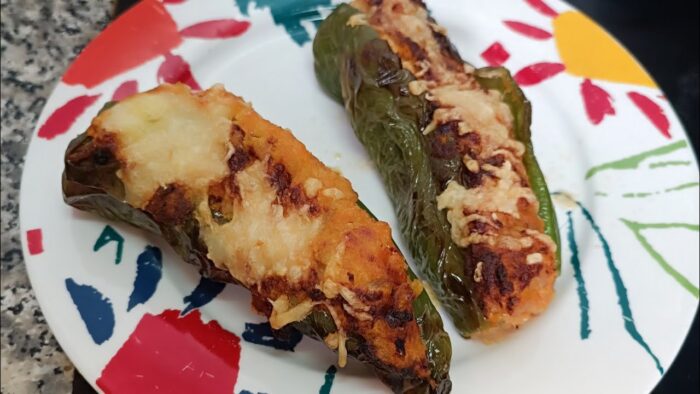 PIMIENTOS🫑 RELLENOS DE BACALAO CON TOMATE EN FREIDORA DE AIRE 😍#pimientosrellenos #freidoradeaire