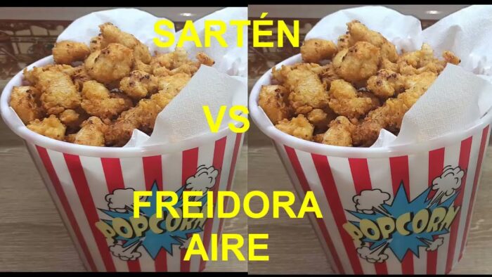 Palomitas pollo. Freidora de aire VS sartén. Receta picoteo. Rico no. Lo siguiente.