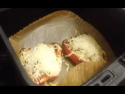 Pimientos rellenos gratinados en freidora de aire