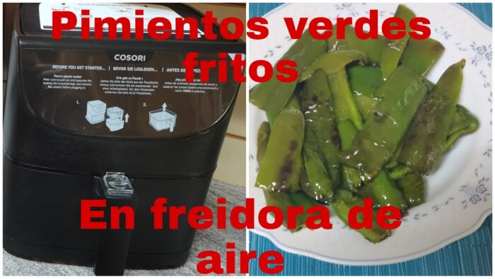 Pimientos verdes en freidora de aire