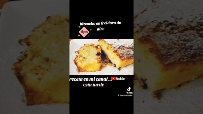bizcocho rápido de yogurt en freidora de aire