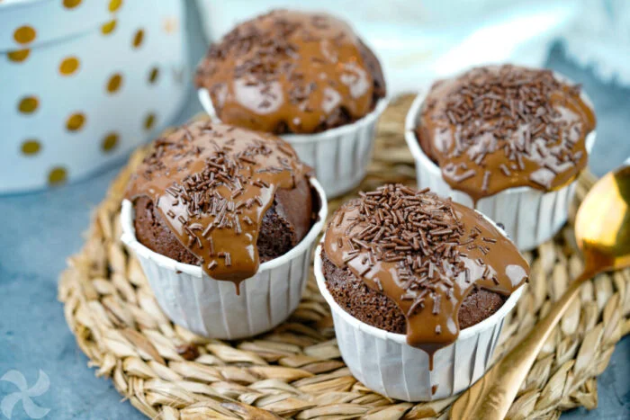Magdalenas de chocolate triple sabor