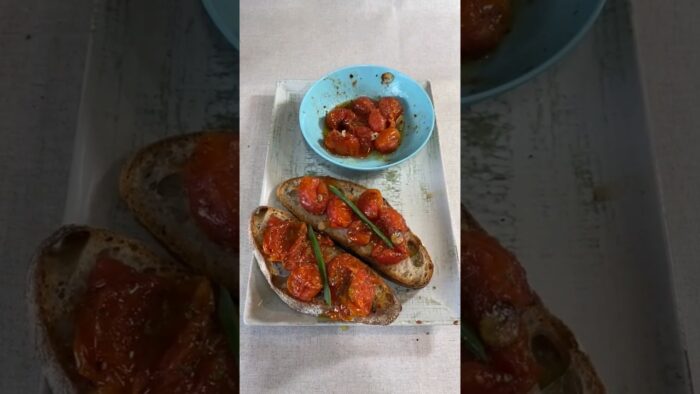 tosta de tomates cherry en freidora de aire. #shortscooking #recetas #airfryer