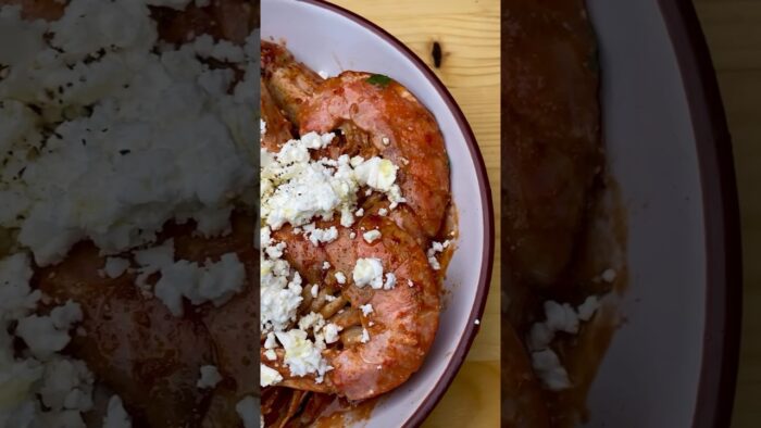 🦐Γαρίδες με σάλτσα στο Air fryer – Shrimps Greek «Saganaki» air fryer recipe #greece #food #reels