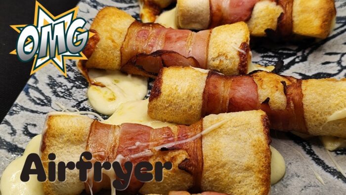 ❗CENA RÁPIDA EN FREIDORA DE AIRE 🥓🍞🧀