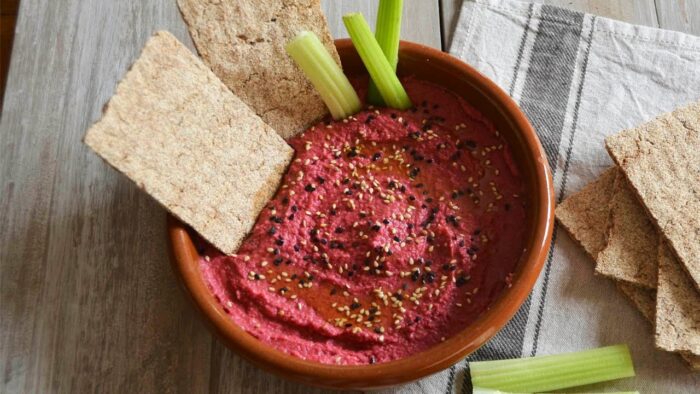 Aperitivo SALUDABLE 👍 HUMMUS de REMOLACHA #thermomix #shorts #hummus