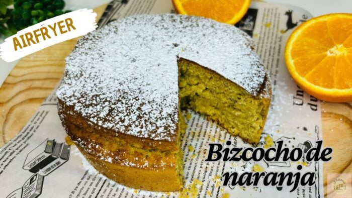 BIZCOCHO DE NARANJA EN FREIDORA DE AIRE! Postres Saludables en Airfryer – Dia #2