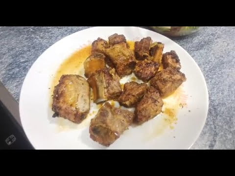 Costillas al ajillo en freidora de aire