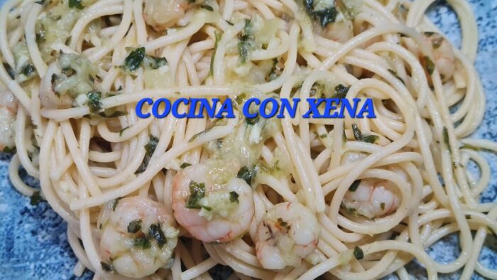 Espaguetis al ajillo con gambitas, Thermomix
