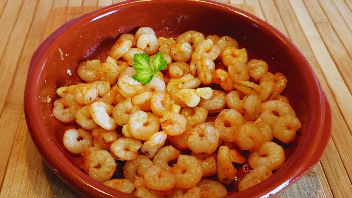 GAMBAS al AJILLO en Freidora de Aire.