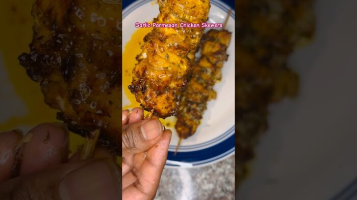 Garlic Parmesan Chicken Skewers |Air Fryer Chicken Recipe in 10 mins #shorts #airfryer #chickenkabab