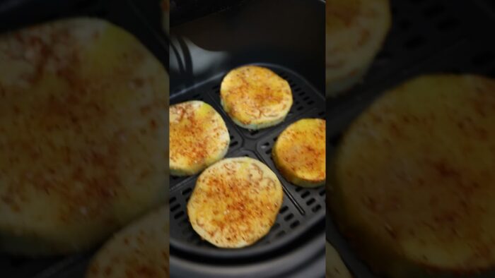 Hamburguesa de Berenjena 🍔🍆#hamburguesa #berenjena #AirFryer #tutorial #receta #vlog #fyp #shorts