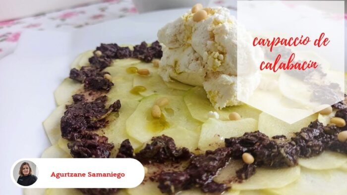 Receta de Carpaccio de calabacín con queso de cabra y Tapenade, con Thermomix