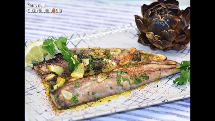 Receta de caballa en freidora de aire, con ajo, limón, alcaparras y AOVE