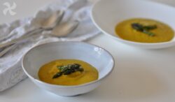 Crema de espárragos, zanahoria y judías verdes