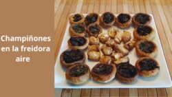 Champiñones en la freidora de aire.
