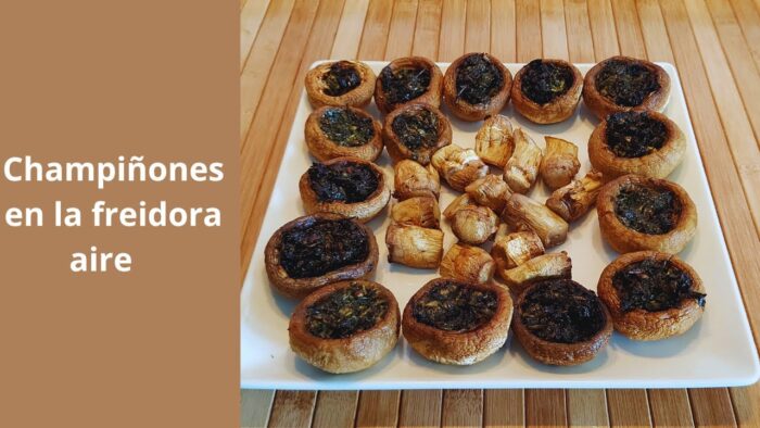 Champiñones en la freidora de aire.