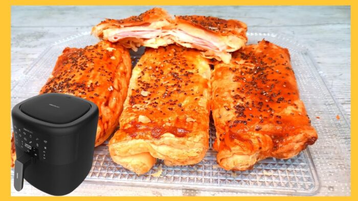 Cómo Hacer Napolitanas de Jamón y Queso en Freidora de Aire | Receta Fácil con Hojaldre