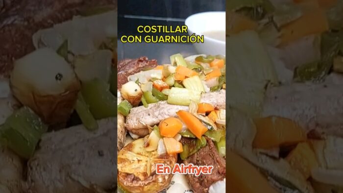 Costillar con guarnición en freidora de aire, Cosori/ Airfryer #costillar #shortvideo