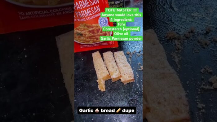 EASY Air fryer recipe, cornstarch is optional , olive oil, tofu and garlic Parmesan seasoning