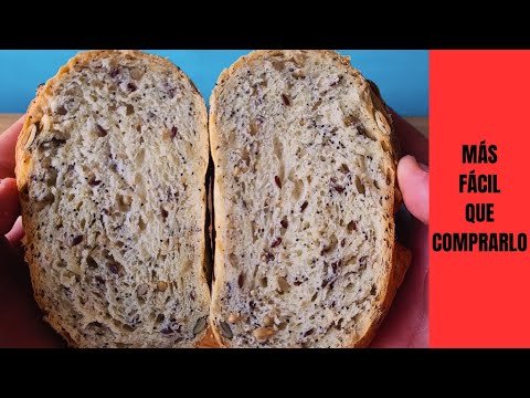 🥖El PAN CASERO MÁS FÁCIL Y RÁPIDO | RECETA con muchas semillas😋